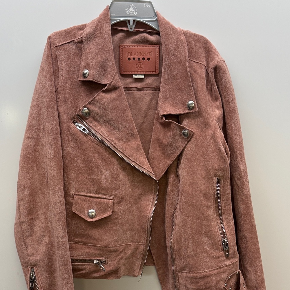 Blank NYC Women's Suede Moto Jacket - Dusty Rose
